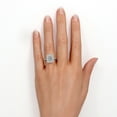 thumbnail image 2 of Anillo de compromiso JeenMata de moissanita de corte esmeralda de 1,5 quilates - Anillo nupcial - Anillo de doble halo - Anillo de racimo - Chapado en oro blanco, 2 of 6
