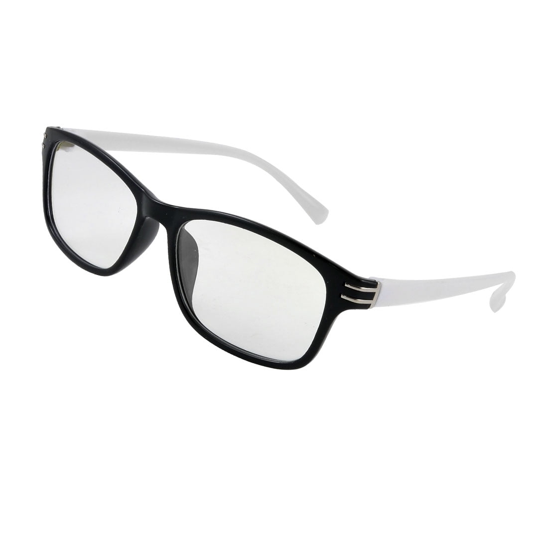 White Arms Plastic Multi Coated Clear Lens Plano Eyeglasses for