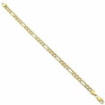 thumbnail image 3 of 5.3mm 14k Yellow Gold Plated Flat Figaro Chain Bracelet, 9 inches, 3 of 7