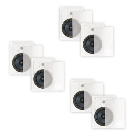 Blue Octave BDW82 In Wall 8" Speakers 2 Way Home Theater Surround Sound 3 Pair Pack