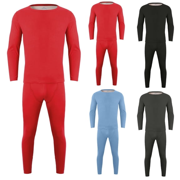 XINPING Lined Thermal Underwear Men's Set, Moisture Wicking 4 Way Stretch Long Johns, Quick Dry Top Bottom Base Layer for Cycling Running Outdoor Sports
