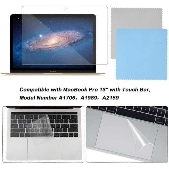 Kit de Protection Complet Compatible avec le Nouveau MacBook Pro 13 Pouces avec Barre Tactile, Clavier SourceTon, Protecteur d'Écran,