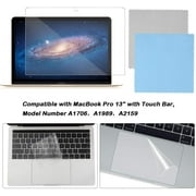Full Protection Kit Compatible with 13 inch New MacBook Pro with Touch Bar, SourceTon Keyboard Cover, Screen Protector,