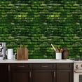 thumbnail image 2 of Peel and Stick Wallpaper Moss Covered Brick Wall Texture Green Shades Wall Mural 17.7in x 9.8ft Self Adhesive Removable Wall Paper Renter Friendly Wallpaper for Bedroom Fireplace Kitchen, 2 of 8
