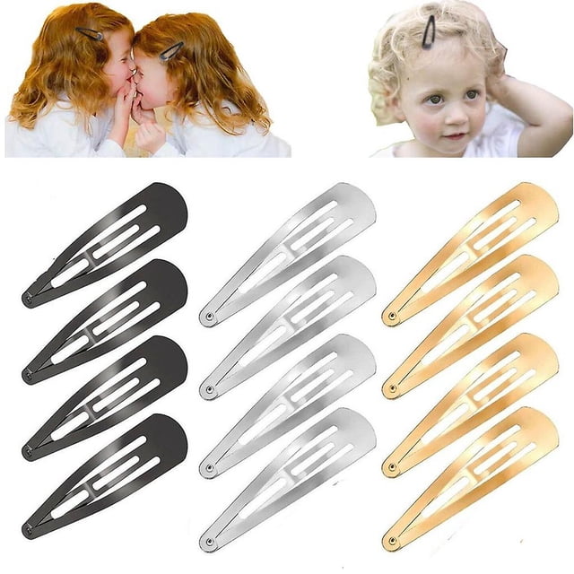 Pinzas para el cabello a presión duraderas para ni?as, mujeres, agarre para el cabello, herramientas para peinar el cabello, oro y plata LingWen 8390615525848