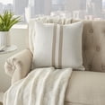 thumbnail image 4 of Nourison Life Styles Rev Woven Stripe Beige Decorative Throw Pillow , 18"X18", 4 of 5