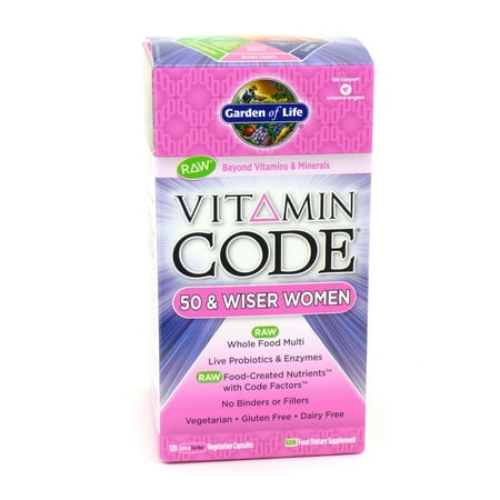 Code vitamine 50 et Wiser Femmes multivitamines par Garden of Life - 120 Capsules