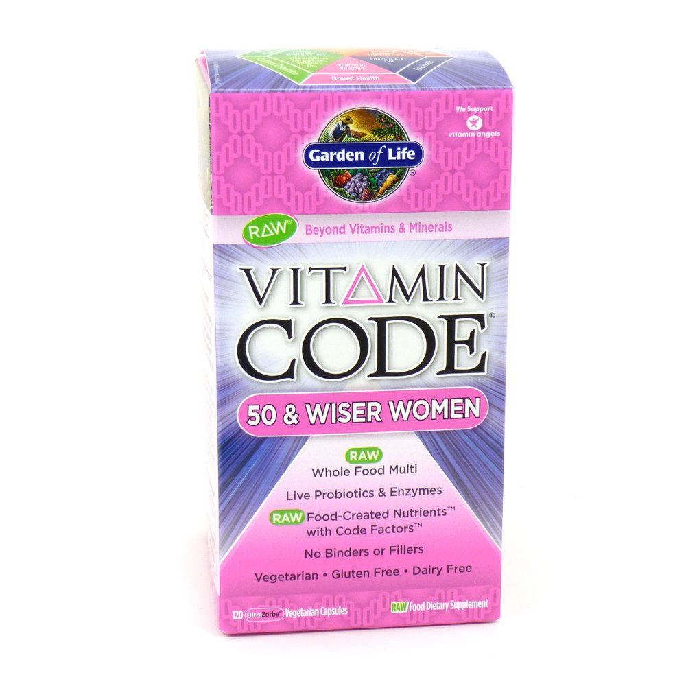 Garden of Life Vitamin Code RAW 50 and Wiser Women 120 Vegetarian Capsules, 120 Ct