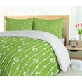 thumbnail image 5 of Ambesonne Irish Duvet Cover Sets, Trifolium Wavy Lines, 2-Queen, Lime Green White, 5 of 7