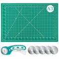 thumbnail image 1 of AMASEWART Ensemble de Coupe-Tissu Rotatif de 45 mm et Tapis, Roue de Coupe-Tissu et Tapis de Couture Auto-Cicatrisant de 12 X 18 Pouces, Coupe-Tissu Rotatif avec 5 Pcs B Rotatif, 1 of 7