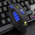 thumbnail image 1 of Amdohai Souris de Jeu Programmable 4000DPI Souris Ergonomique 18 Boutons Programmables/ 4 Niveaux de DPI Réglables/ Ensemble de Réglage de Poids Bleu, 1 of 7