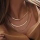 thumbnail image 3 of Cadena plana de serpiente de acero inoxidable Cadena de serpiente Collar de oro simple para mujer y hombre Popular Collar de cadena lisa de acero inoxidable con hueso de serpiente, 3 of 6