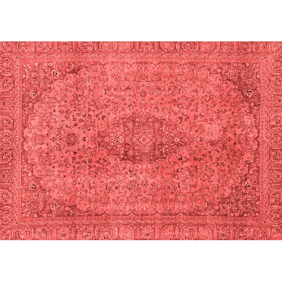 Ahgly Company Indoor Rectangle Abstract Red Modern Area Rugs, 2' x 4'