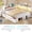 White, variant on 14‘’ Corner Bed Frame with Pull-Out Cabinet, Upholstered Full LED Daybed with Storage Bookcase & Headboad and Charging Station, Metal Platform Bed for Bedroom& Apartment Gray& White