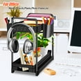 thumbnail image 5 of 2 Pack Under Sink Organizers and Storage,2 Tier Pull Out Cabinet Organizer with Wheels,4 Tier Multi-Functional Rolling Storage Cart with Retractable Tubes for Bathroom,Kitchen,Laundry Room,Black, 5 of 7