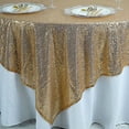 thumbnail image 4 of BalsaCircle 90" x 90" Gold Square Sequined Table Overlays Wedding Party Tablecloth, 4 of 7