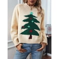 thumbnail image 2 of Christmas Sweaters for Women CrewNeck Sweater Pullovers Long Sleeve Xmas Holiday Clothes Apricot S, 2 of 8
