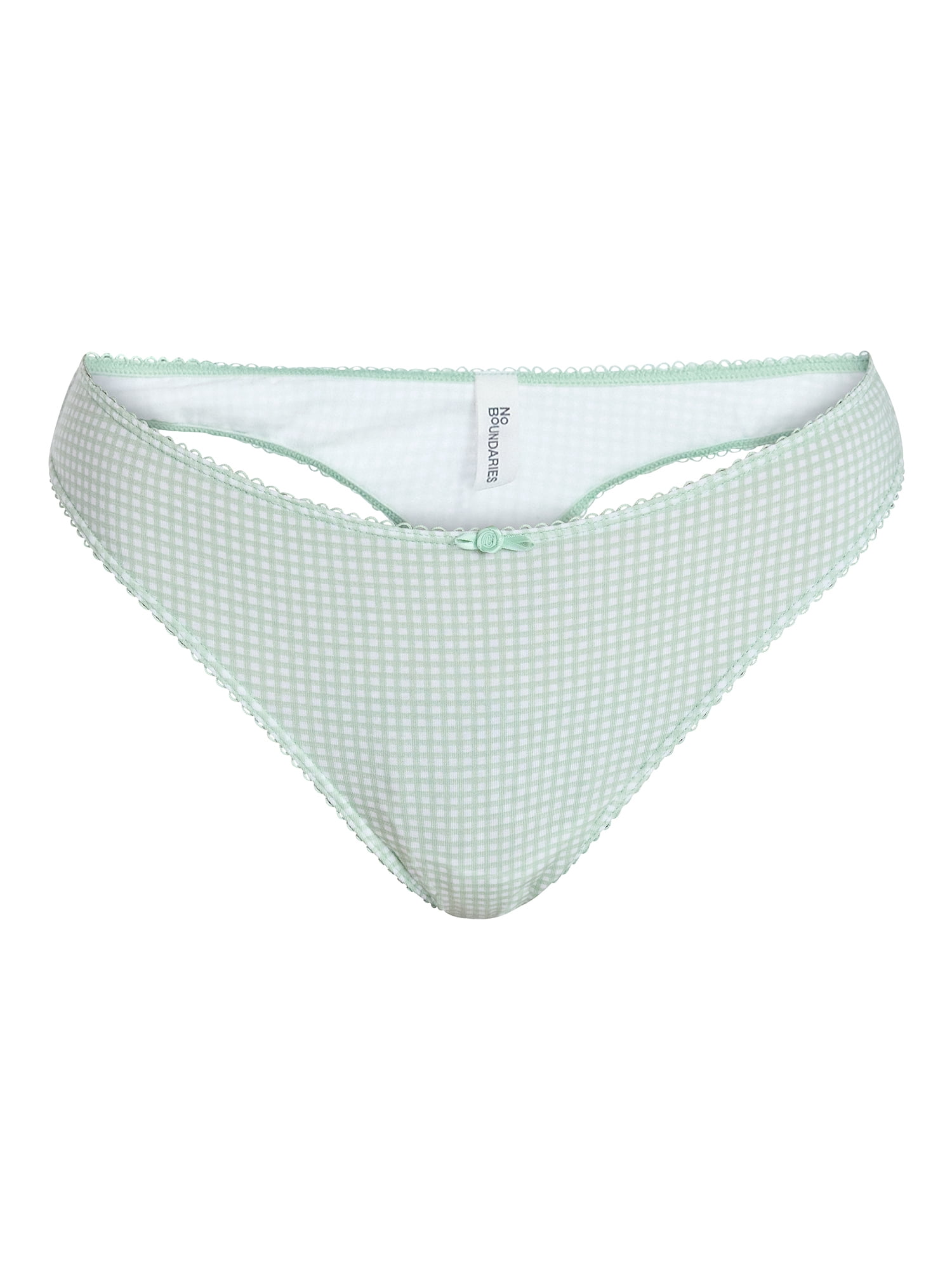 No Boundaries Cotton and Pointelle Thong Panties, 3-Pack, Women's XS-XXXL