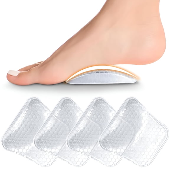 XIRQI Arch Support Inserts Women for Flat Feet, Gel Arch Inserts for Plantar Fasciitis Relief, Non-Slip Arch Support Pads, Two-Option of Different Heights