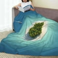 thumbnail image 6 of Honeii Paradise Island In The Form Of Heart Print Fleece Blanket - Throw Blanket for Bed, Sofa, Couch, Camping, and Travel , Microplush Ultra Soft Warm Blanket-80"x60", 6 of 7