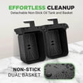 thumbnail image 4 of Nutrichef Double Basket Air Fryer 8.8 QT | Family Size Oil Free Airfryer with Transparent Window | 9-1 Preset Cooking Options | 360° Hot Air Circulation Technology | 4.4 QTs per Basket | Black, 4 of 5