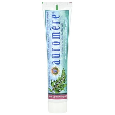 Auromere Ayurvedic Herbal, Natural Toothpaste, Foam-Free Cardamom-Fennel, 4.16 oz