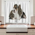 thumbnail image 2 of Ambesonne Beagle Kitchen Curtains, Rabbit Puppy Pet Friends, 55"x45", Taupe Black White, 2 of 3