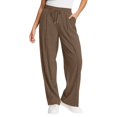 thumbnail image 2 of Womens Travel Palazzo Pants with Drawstring Wide Legs Lightweight Soft Elastic Waisted Trousers 2026 with Pockets, 2 of 7