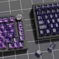 thumbnail image 3 of 115 Purple Clear keycaps, MDA Transparent Profile Keyboard Key Cap for Mx Switches Mechanical Keyboard, Shine Through Jelly keycap Set (100%, 75%, 65%, 60% Fit All), 3 of 7