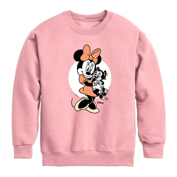 Disney - Minnie Mouse & Figaro Hugs - Youth Crewneck Fleece Sweatshirt