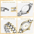 thumbnail image 2 of Watches for woman Ladies Quartz Watch Unique Oval Dial with Stainless Steel Strap Waterproof Woman Watch Gift for Woman, 2 of 10
