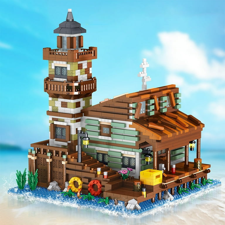 Syrinx Architecture Fishing Boat Wooden House Micro Building Blocks Set Compatible with Lego Walmart