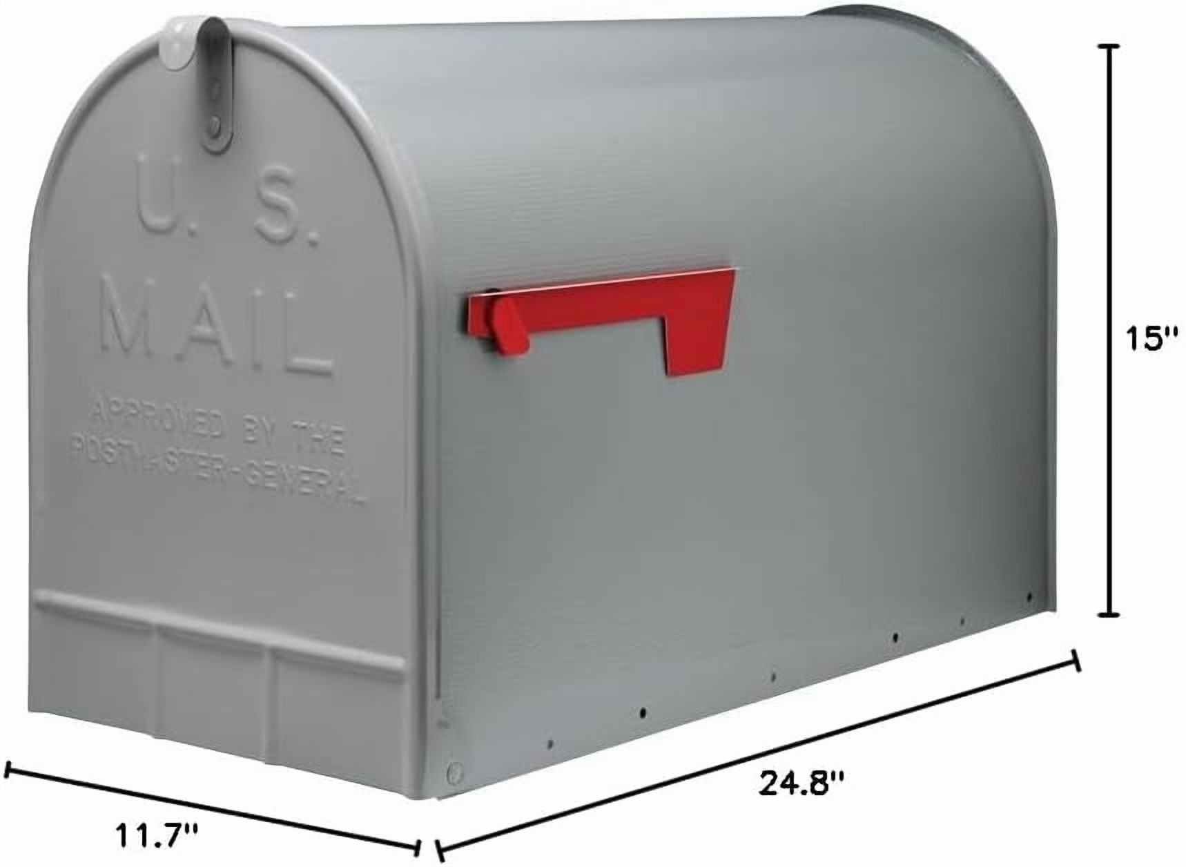 Stanley Extra-Large Capacity Galvanized Steel Grey, Post-Mount Mailbox, ST200000
