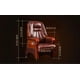 thumbnail image 3 of Real leather luxurious reclining chair. Solid wood four-legged computer chair. Fixed armrest leather art office chair.27 My Lux Decor Round, 3 of 19