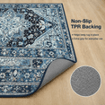 thumbnail image 4 of HOISUN 6'x9' Blue Vintage Persian-Inspired Washable Area Rug for Living Room, 4 of 14