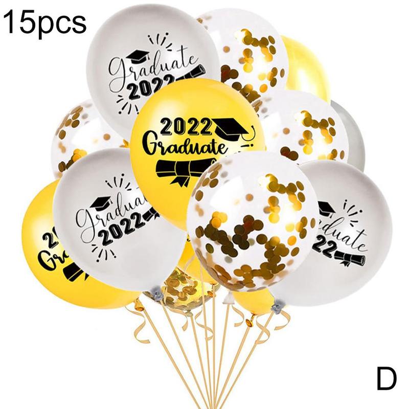 AOLIAO 15 Pieces Graduation Balloons Class of 2022 Congrats Grad Confetti Balloons 12 Inch