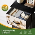 thumbnail image 5 of 4 Drawer Vertical Storage Dresser Light delicate Birds branches butterflies dragonfly Flowers leaves with Wood Top Fabric Pull Drawers, 5 of 8