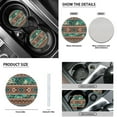 thumbnail image 5 of Renewold Car Seat Cover Full Set 11 PCS, with Steering Wheel Headrest Handbrake Gear Shift Cover Cup Holders Universal Fit Most Vehicles, American Tribal Leopard Print Brown Teal, 5 of 7