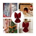 thumbnail image 6 of 17.7"X9.8" Red Velvet Christmas Bows Bows Garland De Cor Large Christmas Tree Topper Bow Red Velvet Bow For Wreaths Tree Outside Decorating (17.7"X9.8") Event Party, 6 of 6