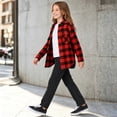 thumbnail image 5 of Tiijoy Girls Long Sleeve Button Up Shacket Casual Flannel Shirt Jacket, Red, Sizes 4-14, 5 of 5