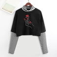 thumbnail image 2 of Womens Athletic Tops Juniors Graphic Tops Casual Fit Top Casual Raglan Tee Light Long Sleeve Women Shirts Short Sleeve Long Turtleneck Women Spandex T Shirt T Short Shirt Workout Red XXL, 2 of 4