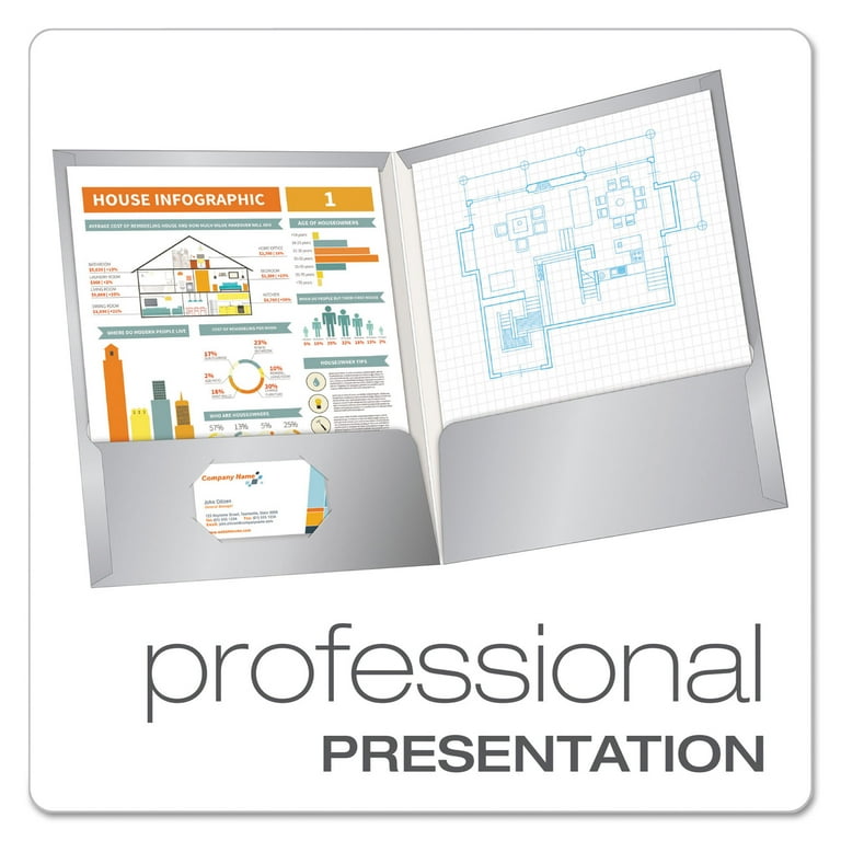 High Gloss Laminated Paperboard Folder, 100-Sheet Capacity, 11 x 8.5, Gray, 25/Box High Gloss Laminated Paperboard Folder, 100-Sheet Capacity, 11 x 8.5, Gray, 25/Box