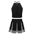 thumbnail image 2 of Lejafay Kids Girls Cheerleading Outfit Sleeveless Tops with Pleated Skirt Set Costume Black 12, 2 of 7