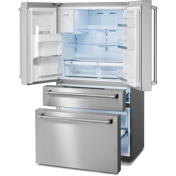 Professional 36-Inch French Door Refrigerator with Ice and Water Dispenser