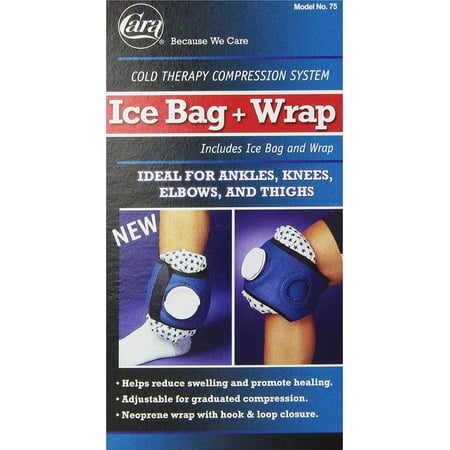 Cold Therapy Ice Bag and Wrap, Fill with cubed or crushed ice for cold treatment of muscle aches, swelling and sprains By