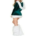 thumbnail image 1 of Robe de Cosplay de Noël pour Femmes Verte à Manches Longues, Encolure Carrée, Robe en Peluche à Empiècements, 1 of 4
