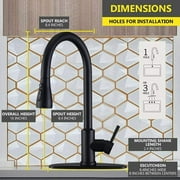 Matte Black Touch Sensor Kitchen Sink Faucet Pull Out Sprayer 10 inch Cover
