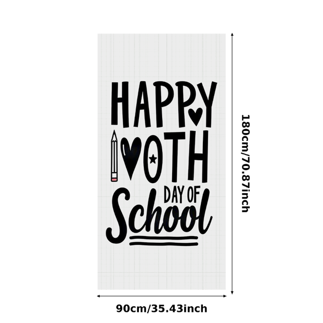 Cute Typography Happy 10th Day of School Banner Backdrop Party Decorations Photography Props Classroom Decor Happy Event Background