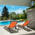 thumbnail image 2 of Pirecart Outdoor Adjustable Chaise Lounge Chair 5-Level Adjustable Pool Lounge Chairs with Side Table, Orange, 2 of 8