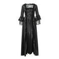 thumbnail image 7 of Bigersell Plus Size Dress for Women Deals Female U-Neck 3/4 Sleeve Maxi Ball Gown Dress Style D-134 Ladies Summer Dresses Plus Size Summer Dresses , Black 3XL, 7 of 7
